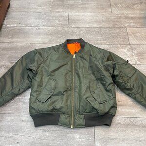 Rothco Sage Green Nylon Reversible MA-1 Bomber Flight Aviator Pilot Jacket L